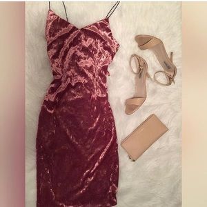 Velvet strap dress